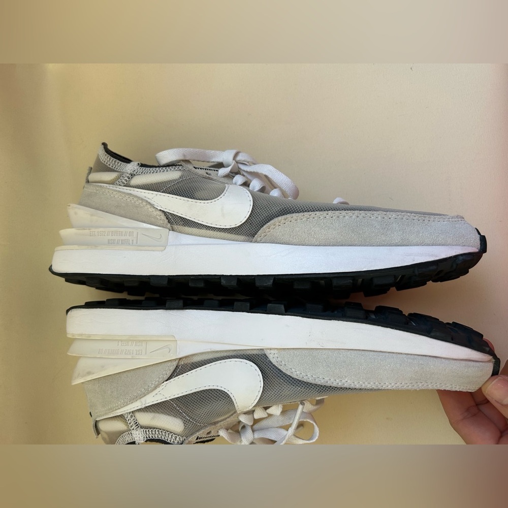 Nike WOMEN White and Gray Lifestyle Sneakers - Picture 8 of 9